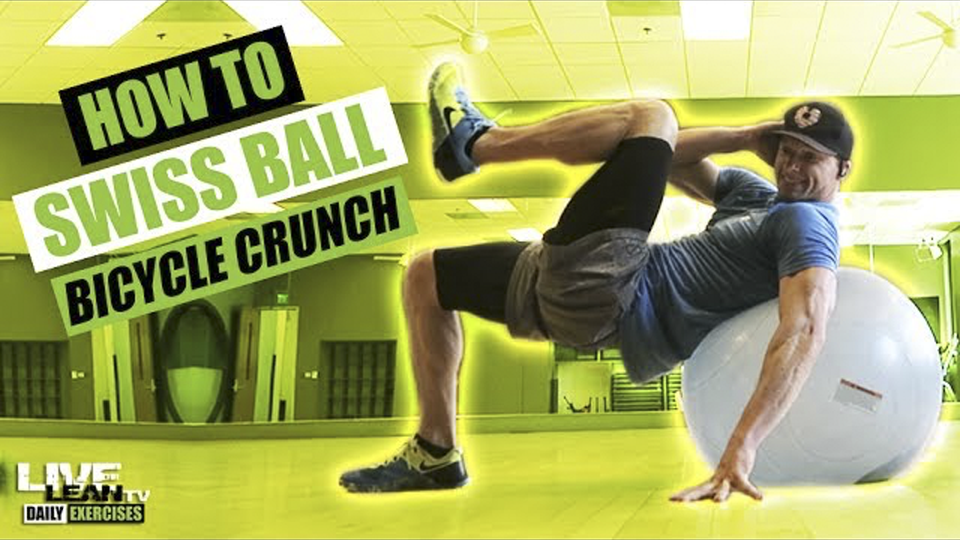 How To Do A SWISS BALL BICYCLE CRUNCH Exercise Demonstration Video
