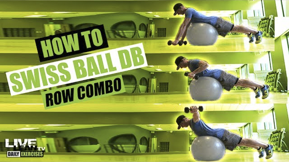 How To Do A SWISS BALL DUMBBELL ROW COMBO Exercise Demonstration
