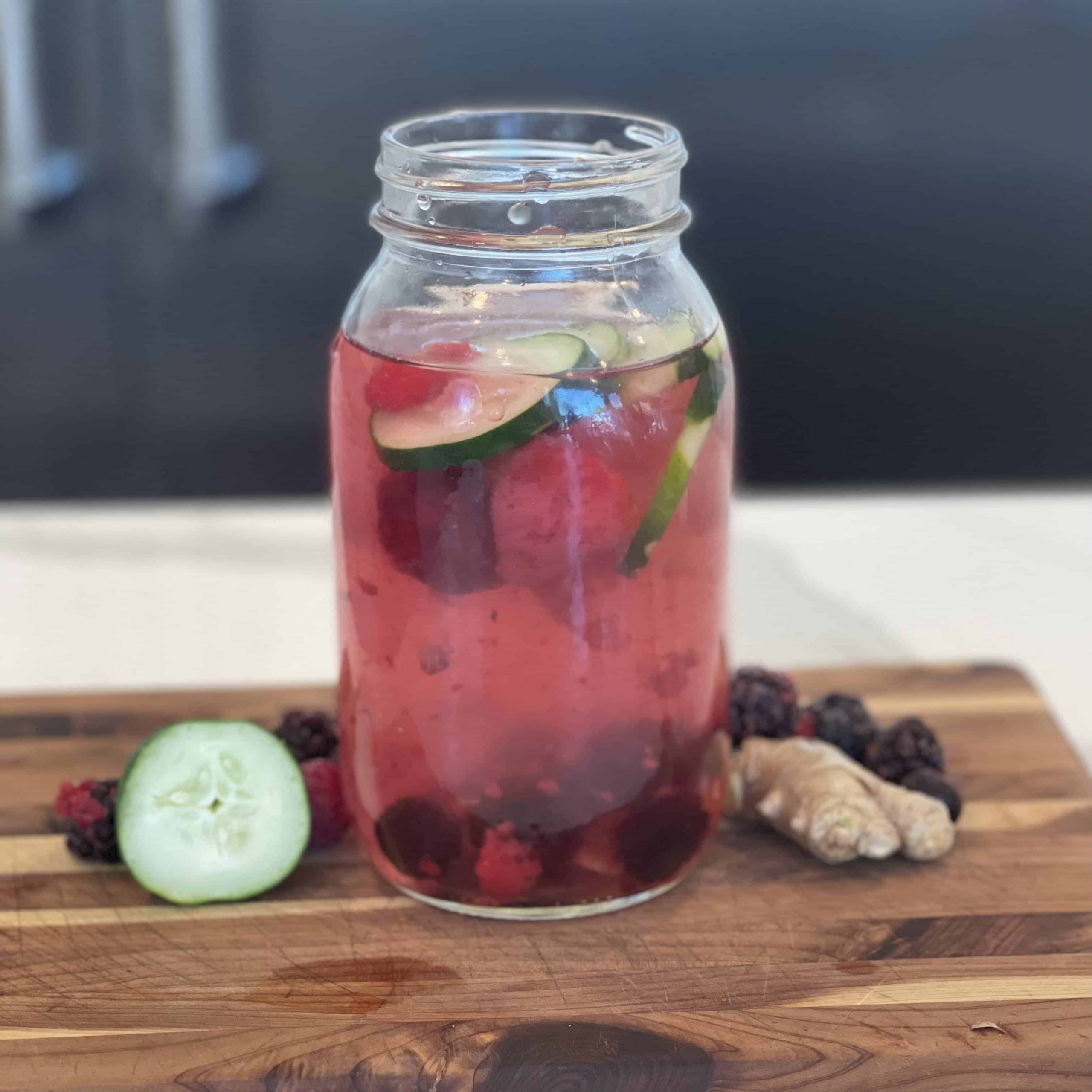 Berry Flavored Ginger Cucumber Water Recipe